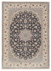 Handgeknüpfter Isfahan Seidenkette Teppich 253X360 Persischer Beige/Hellgrau Groß Teppich 