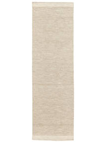  Serafina - Beige_Melange Teppich 100X450 Echter Moderner Handgewebter Läufer Hellgrau (Wolle, Indien)