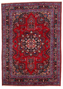  Maschad Teppich 198X280 Echter Orientalischer Handgeknüpfter Dunkelrot/Schwartz (Wolle, Persien/Iran)