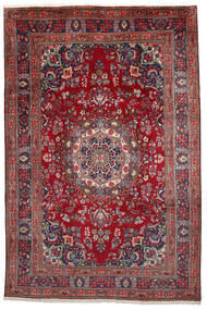  Maschad Teppich 193X293 Echter Orientalischer Handgeknüpfter Dunkelbraun/Dunkelrot (Wolle, Persien/Iran)