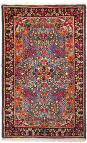  Kerman Teppich 94X151 Echter Orientalischer Handgeknüpfter Dunkelrot/Dunkelblau (Wolle, Persien/Iran)