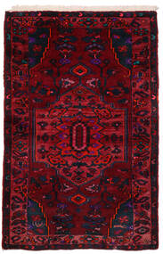  Hamadan Teppich 150X225 Echter Orientalischer Handgeknüpfter Schwartz/Dunkelrot (Wolle, Persien/Iran)