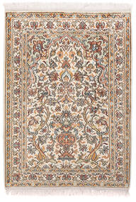  Kaschmir Reine Seide Teppich 65X89 Echter Orientalischer Handgeknüpfter Weiß/Creme/Dunkelbraun (Seide, Indien)