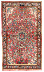 130X222 Sarough Teppich Teppich Echter Orientalischer Handgeknüpfter Rot/Beige (Wolle, Persien/Iran)