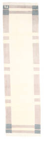  Gabbeh Indisch Teppich 83X300 Echter Moderner Handgeknüpfter Läufer Beige/Weiß/Creme (Wolle, Indien)