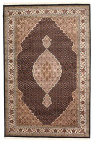  Täbriz Royal Teppich 200X306 Echter Orientalischer Handgeknüpfter Dunkelbraun/Dunkelrot ( Indien)