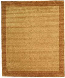 Handloom Frame 250X300 Groß Gold Einfarbig Wollteppich Teppich 