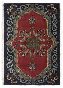  Keshan Teppich 67X95 Echter Orientalischer Handgeknüpfter Schwartz/Dunkelrot/Dunkelgrau (Wolle, Persien/Iran)