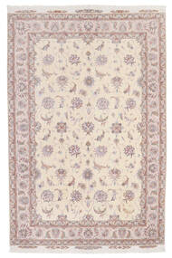  Täbriz 60 Raj Seidenkette Teppich 174X264 Echter Orientalischer Handgeknüpfter Beige/Hellrosa/Hellgrau (Wolle/Seide, Persien/Iran)