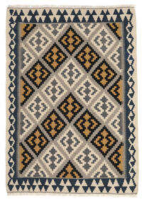  Kelim Teppich 105X150 Echter Orientalischer Handgewebter Hellgrau/Schwartz (Wolle, Persien/Iran)