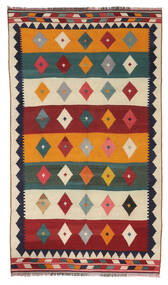  Kelim Vintage Teppich 147X258 Echter Orientalischer Handgewebter Dunkelrot/Dunkelgrau (Wolle, Persien/Iran)