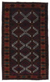  Belutsch Teppich 112X187 Echter Orientalischer Handgeknüpfter Schwartz/Dunkelrot (Wolle, Afghanistan)