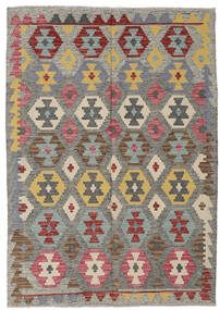  Kelim Afghan Old Style Teppich 126X179 Echter Orientalischer Handgewebter Dunkelgrau/Hellgrau (Wolle, Afghanistan)