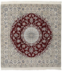  Nain 9La Teppich 199X205 Echter Orientalischer Handgeknüpfter Quadratisch Dunkelgrau/Schwartz (Wolle/Seide, Persien/Iran)