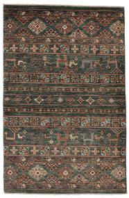  Shabargan Teppich 89X135 Echter Orientalischer Handgeknüpfter Schwartz/Dunkelbraun (Wolle, Afghanistan)