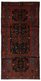  Hamadan Teppich 145X290 Echter Orientalischer Handgeknüpfter Läufer Schwartz (Wolle, Persien/Iran)