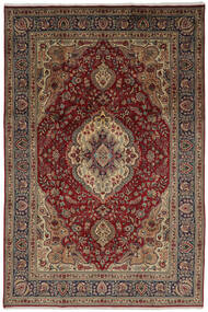  Täbriz Teppich 206X304 Echter Orientalischer Handgeknüpfter Dunkelbraun/Schwartz (Wolle, Persien/Iran)