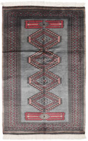  Pakistan Buchara 2Ply Teppich 123X190 Echter Orientalischer Handgeknüpfter Schwartz/Dunkelgrau (Wolle, Pakistan)
