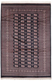  Pakistan Buchara 2Ply Teppich 182X266 Echter Orientalischer Handgeknüpfter Schwartz/Dunkelrot (Wolle, Pakistan)