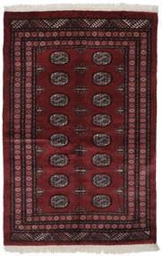 123X189 Pakistan Buchara 3Ply Teppich Orientalischer Schwarz/Dunkelrot (Wolle, Pakistan)