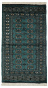  Pakistan Buchara 2Ply Teppich 92X163 Echter Orientalischer Handgeknüpfter Schwartz/Dunkelgrün (Wolle, Pakistan)