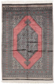  Pakistan Buchara 2Ply Teppich 124X180 Echter Orientalischer Handgeknüpfter Schwartz/Dunkelrot (Wolle, Pakistan)