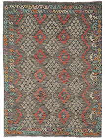  Kelim Afghan Old Style Teppich 174X235 Echter Orientalischer Handgewebter Schwartz/Dunkelbraun (Wolle, Afghanistan)
