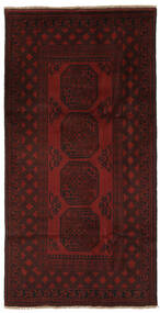  Afghan Teppich 97X200 Echter Orientalischer Handgeknüpfter Schwartz (Wolle, Afghanistan)