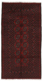 Afghan Teppich 92X188 Echter Orientalischer Handgeknüpfter Läufer Schwartz (Wolle, Afghanistan)
