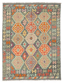  Kelim Afghan Old Style Teppich 156X201 Echter Orientalischer Handgewebter Dunkelgrün/Dunkelbraun (Wolle, Afghanistan)