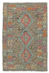  Kelim Afghan Old Style Teppich 101X147 Echter Orientalischer Handgewebter Dunkelbraun/Dunkelgrün (Wolle, Afghanistan)