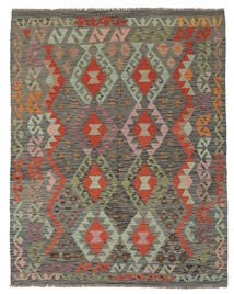 Kelim Afghan Old Stil Teppich Teppich 154X193 Braun/Schwarz (Wolle, Afghanistan)