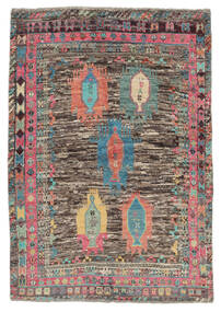 Moroccan Berber - Afghanistan Teppich 120X169 Echter Moderner Handgeknüpfter Dunkelrot/Schwartz (Wolle, Afghanistan)