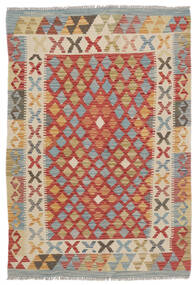  Kelim Afghan Old Style Teppich 105X150 Echter Orientalischer Handgewebter Rot/Beige (Wolle, Afghanistan)