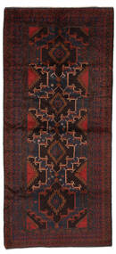 142X325 Belutsch Teppich Teppich Orientalischer Läufer Schwarz/Dunkelrot (Wolle, Afghanistan)