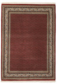  Mir Indisch Teppich 144X204 Echter Orientalischer Handgeknüpfter Schwarz/Dunkelrot (Wolle, )