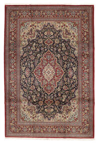  Orientalischer Ghom Kork/Seide Teppich 204X301 Braun/Dunkelrot ( Persien/Iran)