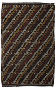  Kelim Vintage Teppich 208X324 Echter Orientalischer Handgewebter Schwartz/Dunkelbraun (Wolle, Persien/Iran)