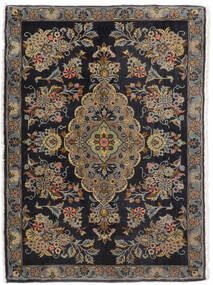  Keshan Teppich 74X100 Echter Orientalischer Handgeknüpfter Schwartz/Dunkelbraun (Wolle, Persien/Iran)