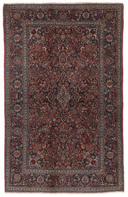 132X207 Keshan Fine Teppich Teppich Echter Orientalischer Handgeknüpfter Schwarz/Dunkelrot (Wolle, Persien/Iran)
