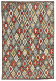  Moroccan Berber - Afghanistan Teppich 191X287 Echter Moderner Handgeknüpfter Braun/Grün (Wolle, )