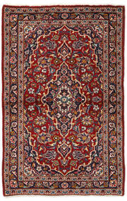  Keshan Teppich 100X157 Echter Orientalischer Handgeknüpfter Schwartz/Dunkelbraun (Wolle, Persien/Iran)