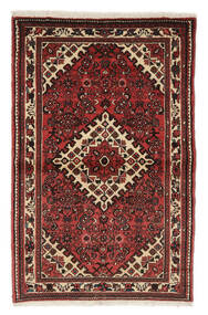 Hosseinabad Teppich Teppich 98X158 Schwarz/Dunkelrot (Wolle, Persien/Iran)