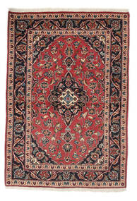  Keshan Teppich 103X148 Echter Orientalischer Handgeknüpfter Schwartz/Dunkelrot (Wolle, Persien/Iran)