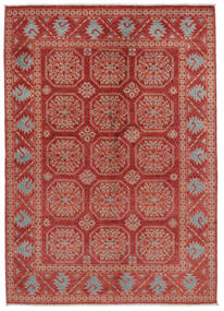  Kazak Teppich 147X202 Echter Orientalischer Handgeknüpfter Dunkelrot/Dunkelbraun (Wolle, Afghanistan)