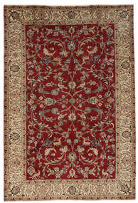  Täbriz Teppich 195X287 Echter Orientalischer Handgeknüpfter Schwartz/Dunkelbraun/Braun (Wolle, Persien/Iran)