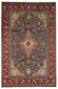  Täbriz Teppich 207X316 Echter Orientalischer Handgeknüpfter Dunkelbraun/Schwartz (Wolle, Persien/Iran)