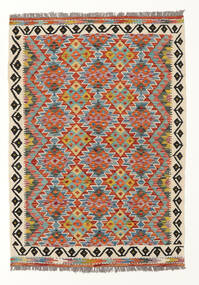  Kelim Afghan Old Style Teppich 105X148 Echter Orientalischer Handgewebter Beige/Schwartz (Wolle, Afghanistan)