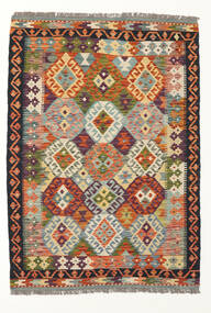  Kelim Afghan Old Style Teppich 104X148 Echter Orientalischer Handgewebter Dunkelbraun/Beige (Wolle, Afghanistan)
