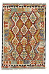  Kelim Afghan Old Style Teppich 101X150 Echter Orientalischer Handgewebter Dunkelrot/Weiß/Creme (Wolle, Afghanistan)